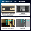 Yingbo fingerprint double alarm luxury interior safe box